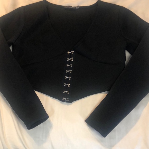 Pretty Little Thing Scuba Corset Top Size 12 - Picture 5 of 6